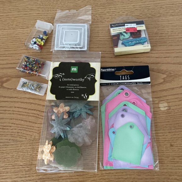 Mixed Scrapbook Craft Supplies Lot w Organizer Wheel Embellishments Card Making - Picture 8 of 8